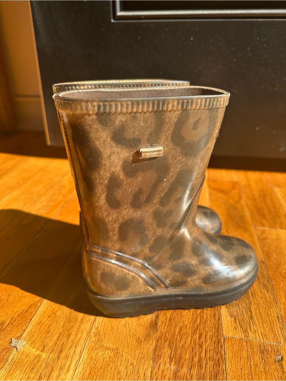 Dolce & Gabbana Kids Leopard Print Rain Boots - Brown